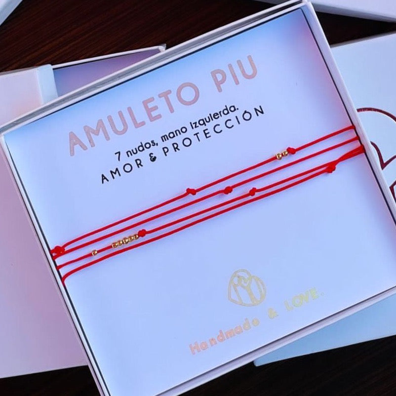 Amuleto PIU Rojo | Baño de oro