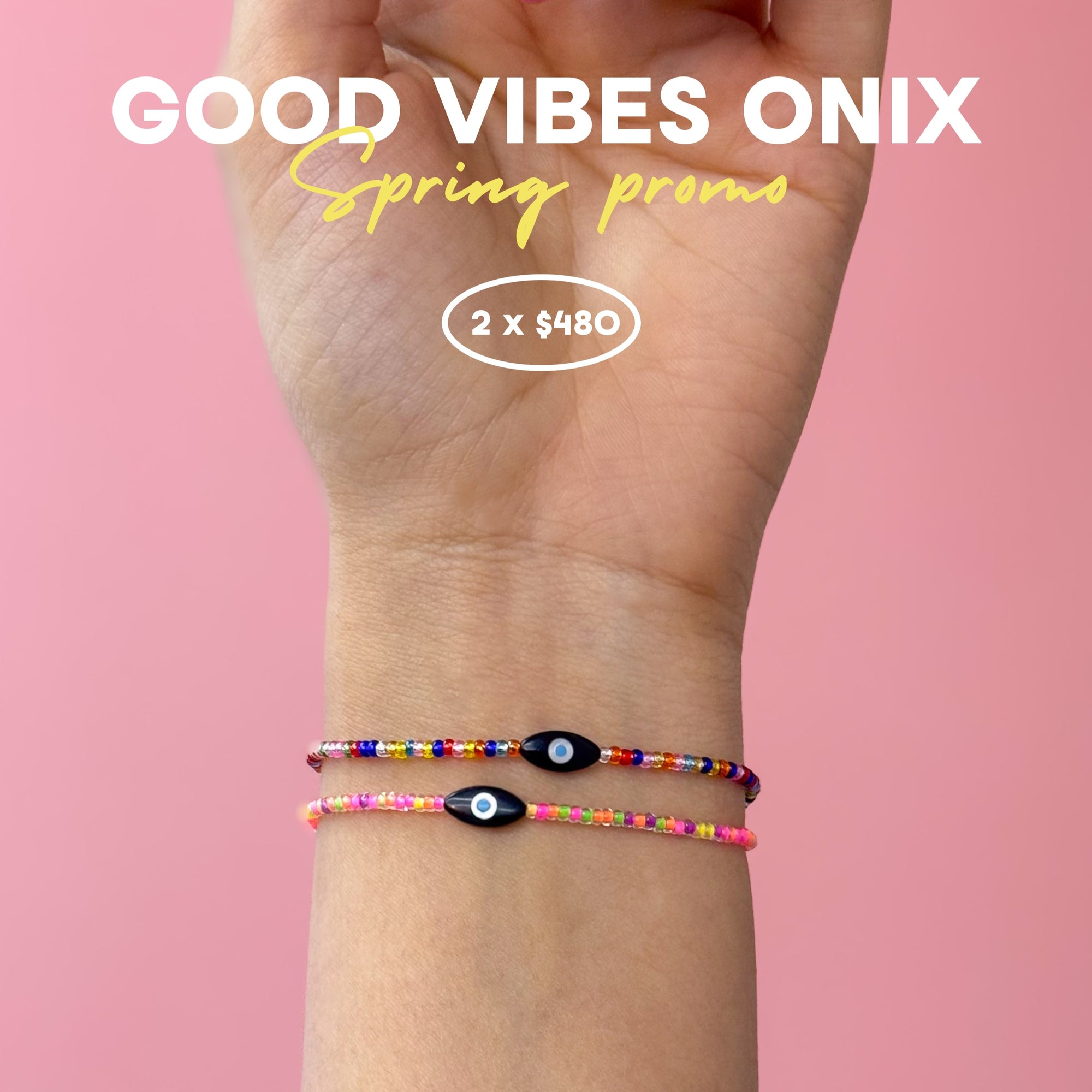 GOOD VIBES ONIX | SET DE 2 PULSERAS PARA REGALAR