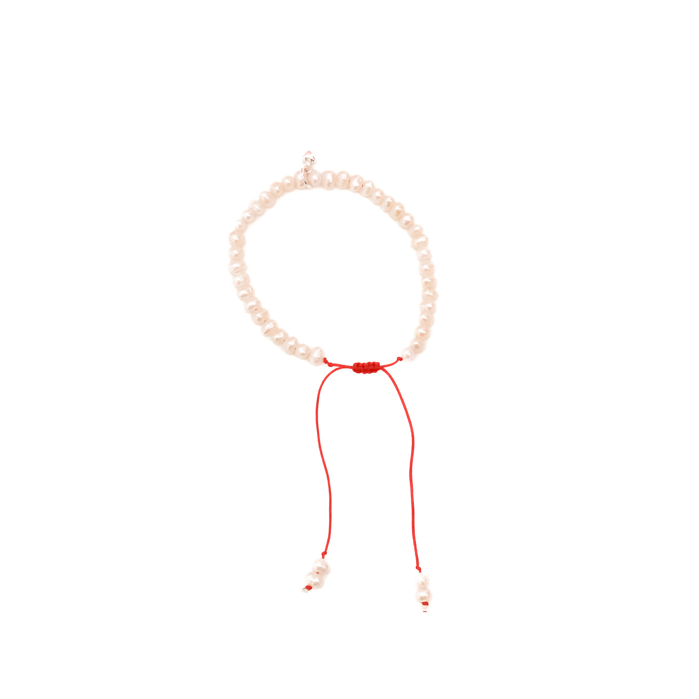 Pulsera de Perlas Naturales con Corazón de Plata