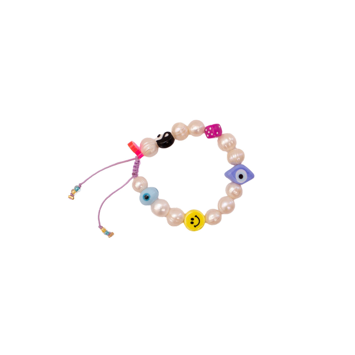 Lucky Charm Perlas | Ojo Turco, Smiley, Dado y Yin Yang